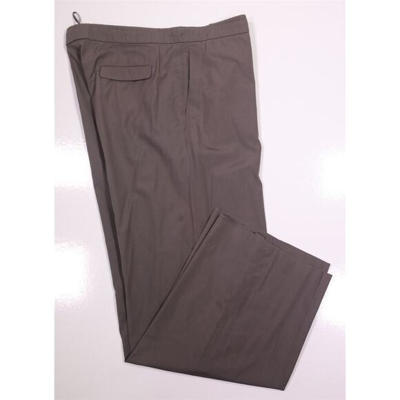 Jil Sander Taupe Cotton Flat Front Wide-Leg Trousers Pants Ladies Euro 40- 32x28 - Picture 1 of 7